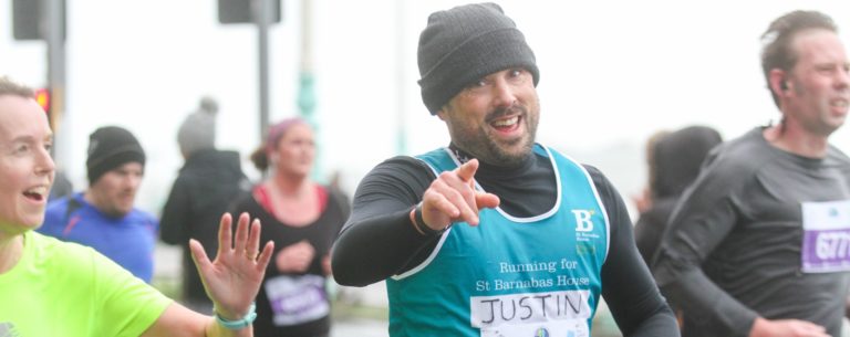 A fundraiser at the Brighton Half Marathon, supporting St Barnabas