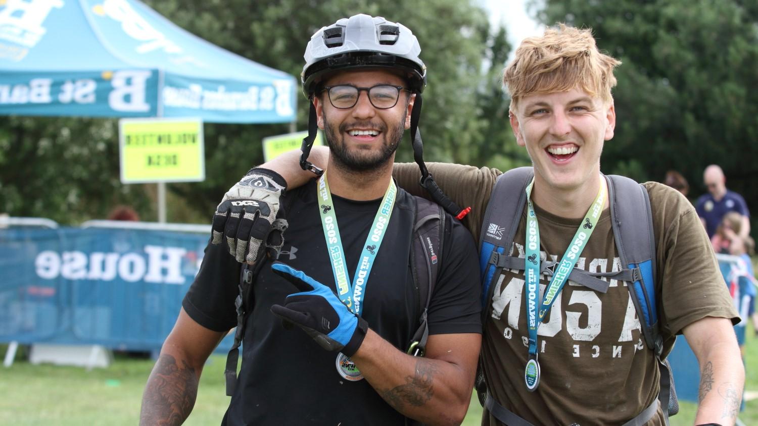Two cyclists at Hit the downs 2020