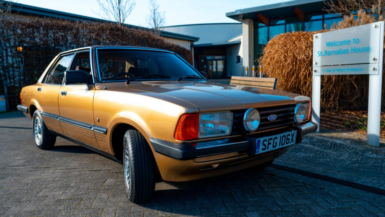 Classic Ford Cortina Visits St Barnabas Hospice